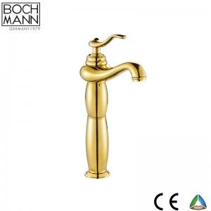 High Golden Color Zinc Sanitary Basin Water Faucet for Middle East Market