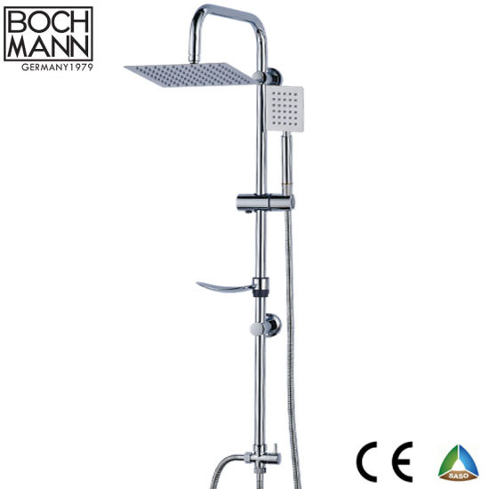 Bathroom Simple Shower Set Column with Square Ultra Stainless Steel Shower Set