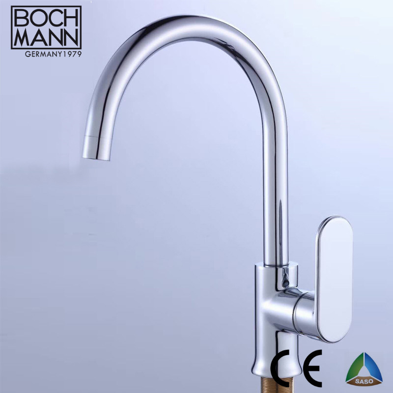 New Design Classical Simple Chrome Plated Brass U Spout Kitchen Sink Water Tap