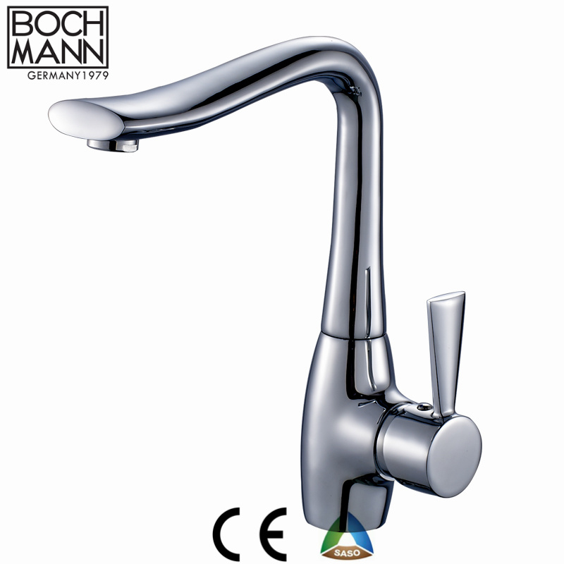 Classical C Shape Brass Wash Basin Water Faucet in Chrome / Matt Black Color