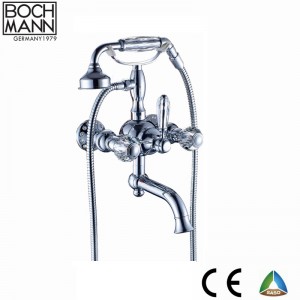 Luxury Traditional  Full brass  rain shower set faucet with crystal