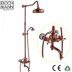 Luxury Traditional  Full brass gold rain shower set faucet