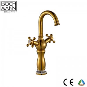 Luxury Tradional Design Full brass rose gold basin faucet