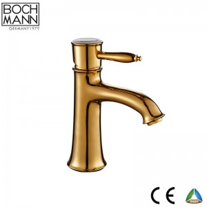 Luxury Traditional  golden color double handle bath faucet