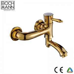 Luxury Traditional  golden color double handle bath faucet