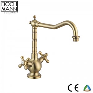 Tradional Design Full brass double handle basin faucet