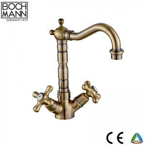 Tradional Design dark bronze color double handle high basin faucet