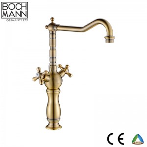 Tradional Design Full brass double handle basin faucet