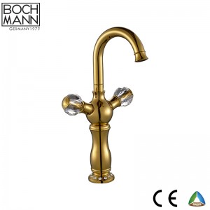 Luxury Traditional black & golden color double handle basin faucet