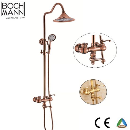 Traditional Gold/Rose Gold Color Brass Body Wall Mounted Shower