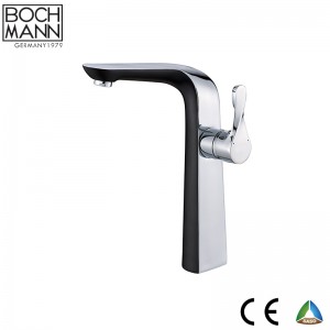 high quality chrome plated and black color brass basin Faucet