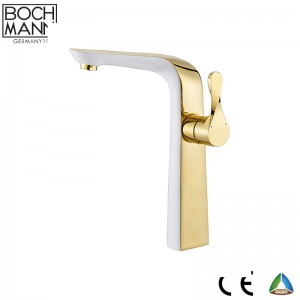 golen and white color brass kitchen sink water  Faucet