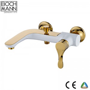 golen and white color brass high basin water  Faucet