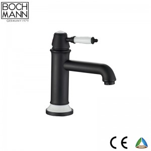 matt black color full brass  bathroom wash basin faucet