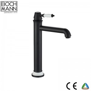 matt black color full brass  bathroom wash basin faucet