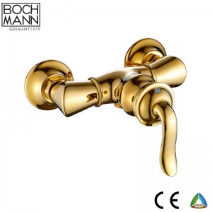 golden color brass sanitary ware basin  mixer