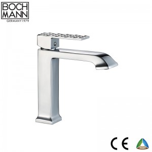 luxury diamond cutting shape handle brass high water faucet