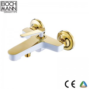 Sanitary Ware Gold and White Color Brass Material Bathtub Shower Tap