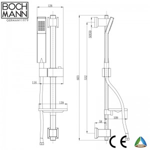 chrome  square bath shower bar for handle shower