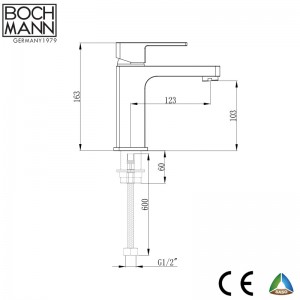 luxury morden brass heavy weight square basin mixer