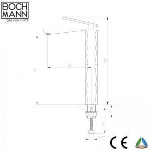 luxury diamond cutting design brass high  basin faucet