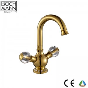 Luxury Traditional  brass double handle high basin faucet