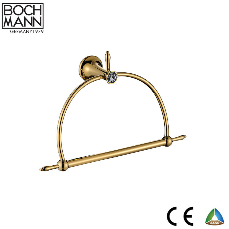 Luxury Design Golden Color Metal Toilet Brush Holder for Bathroom Accessory