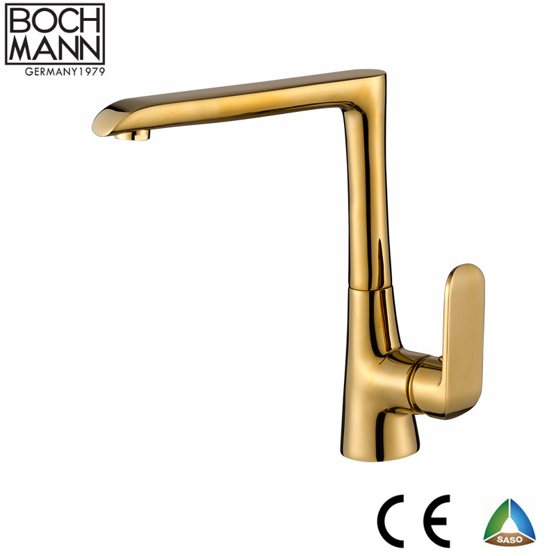 Middle East Qualified Golden and White Color Brass Kitchen Water Tap