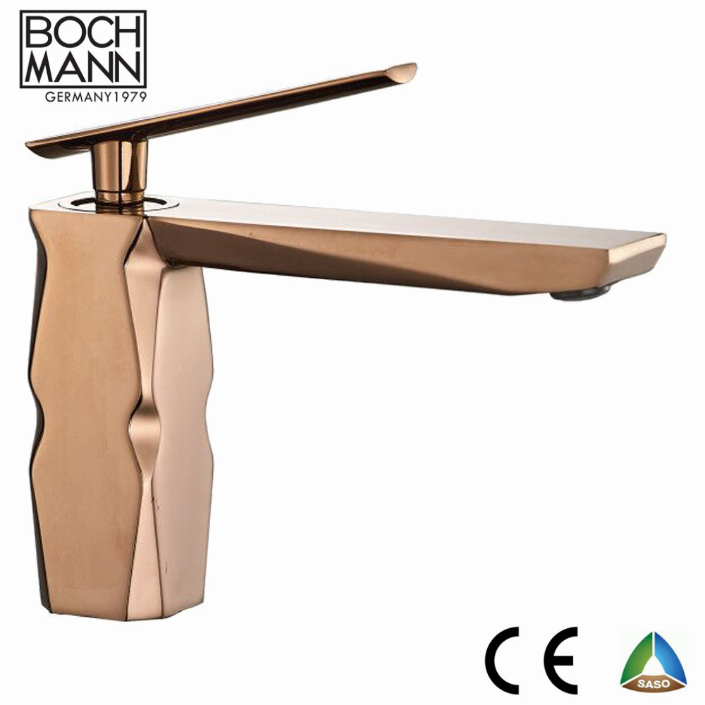 High Level Market Rose Gold Color High Basin Mixer with Patent for Middle East