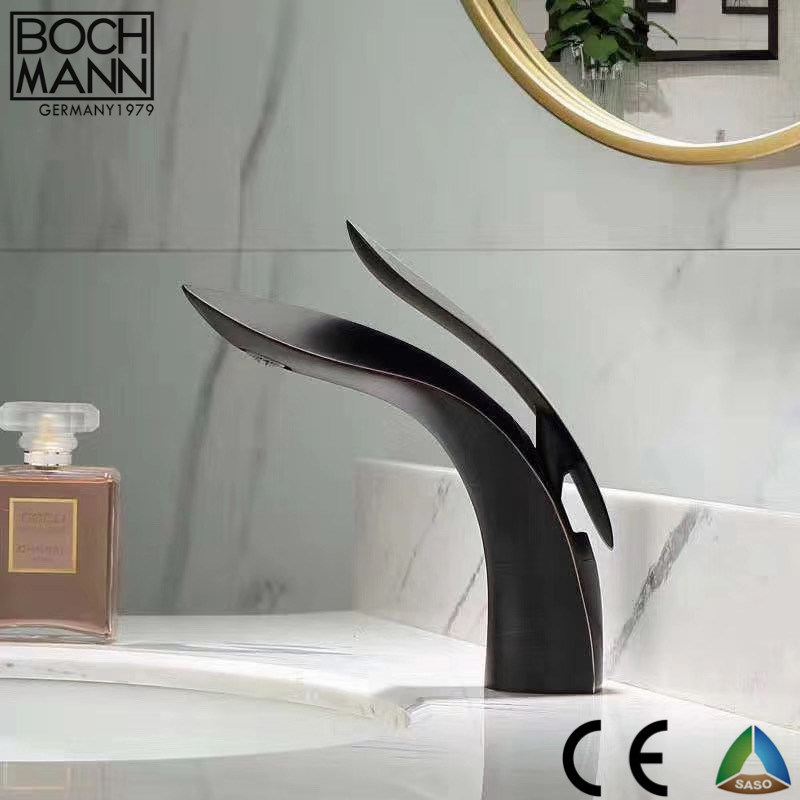 Art Design Brass High Middle East Rose Golden Counter Basin Water Tap for Bathroom