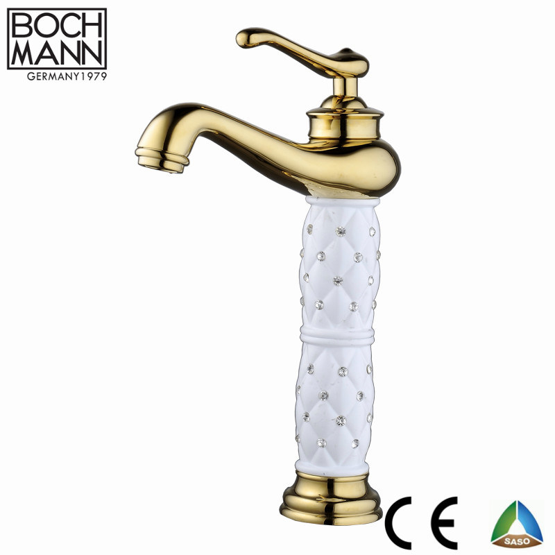 Traditional Art Design Brass Material Gold Rose Golden Bathroom Water Faucet