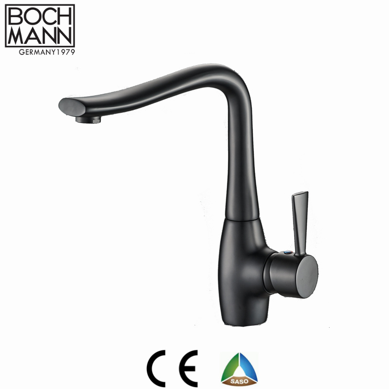 Matt Black Painted Color Brass High Bathroom Basin Tap