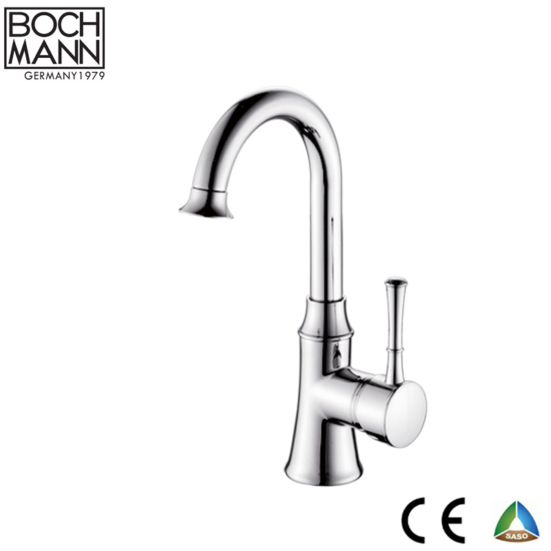 Hot Selling Black Color New Design Revolving Handle Copper High Basin Water Faucet