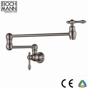 American style brass foldable brushed Nickel   kitchen faucet