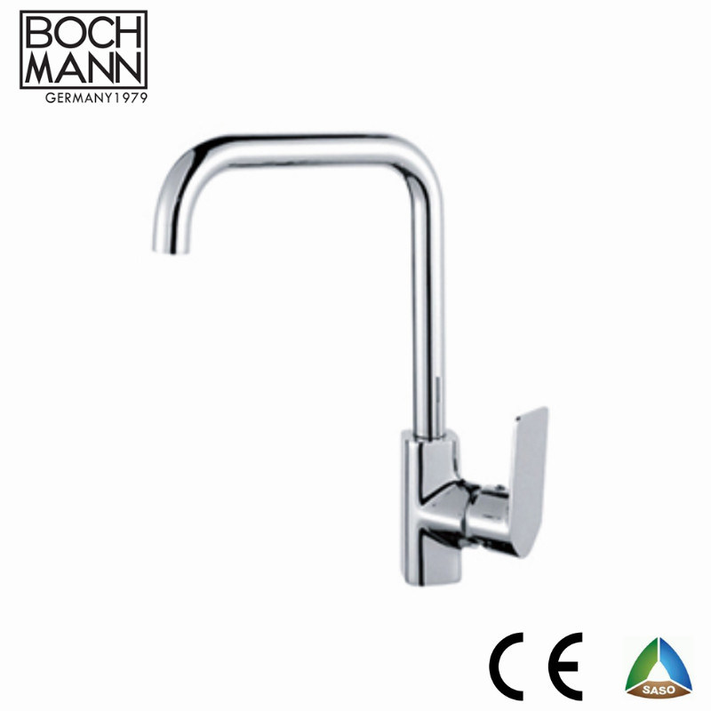 Classical Simple Europe Design Chrome Plated Brass Kitchen Sink Water Mixer