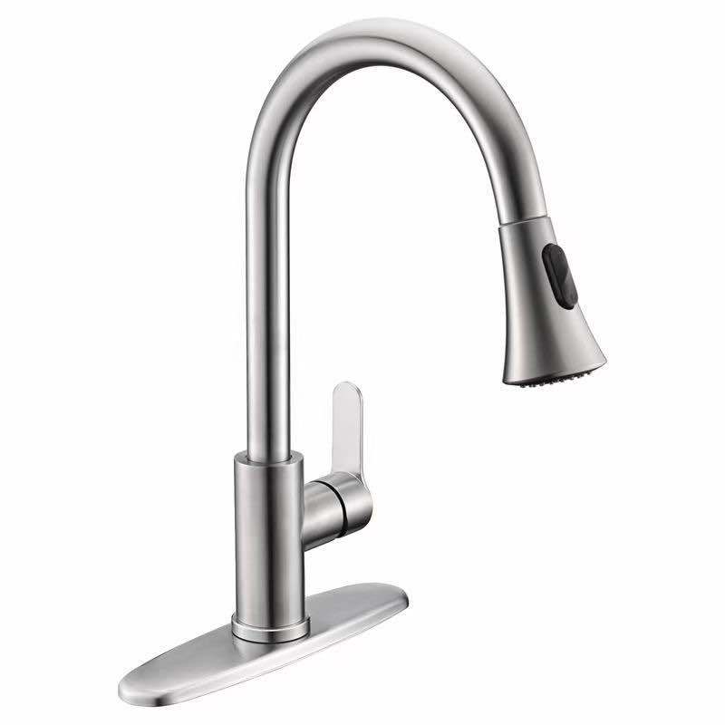 Pull out Spray Head Nickel Brushed Chrome Kitchen Water Faucet