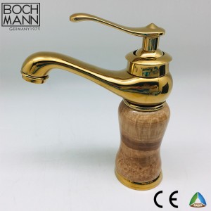 Traditional Wooden Color Marble Basin Faucet