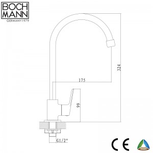 Leaf Shape Zinc Handle Brass Body Short Cold Water Basin Tap