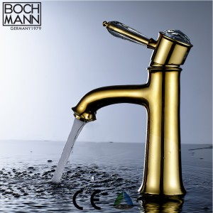 Titannium gold color brass basin mixer luxury faucet for sanitary ware