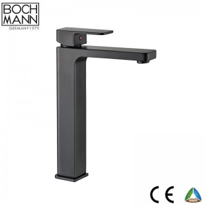 morden brass matt  black square high basin mixer