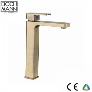 morden brass matt  black square high basin mixer