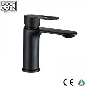 Matt black color high quality brass casted bathroom water faucet