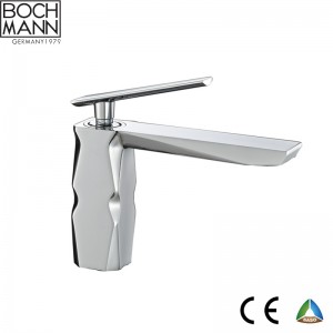 luxury diamond cutting design brass  basin faucet