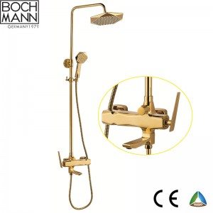 luxury traditional  brass  rain shower set faucet in gold color