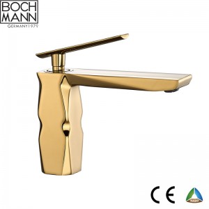 luxury diamond cutting design brass  basin faucet