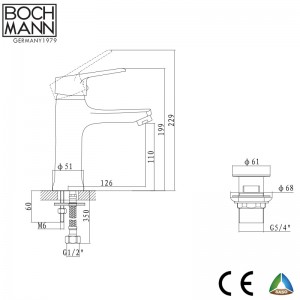 CK-Z18A1 Zinc Metal Chrome Plated basin faucet