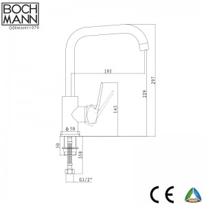 Economic brass body SS spout kitchen sink faucet