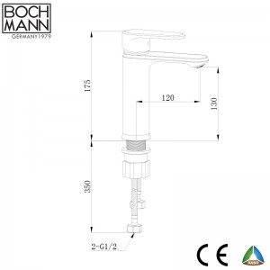 35mm cartridge Zinc  Chrome basin mixer