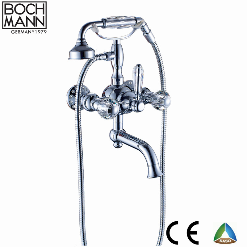 China Wenzhou Kaiping Distributor of Full Brass Luxury Rain Shower Set Faucet with Crystal