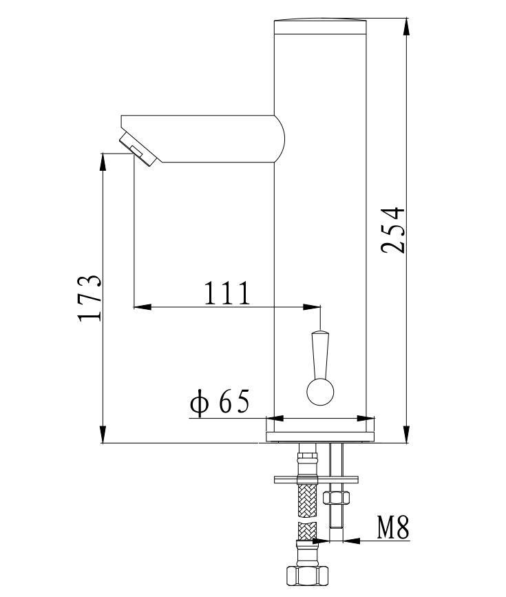 Automatical Inductive Sensor Faucet with Handle for Hot and Cold Water